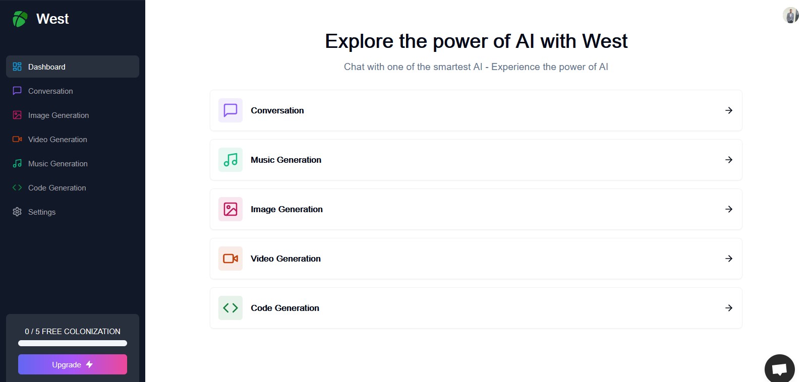 AI powered web platform